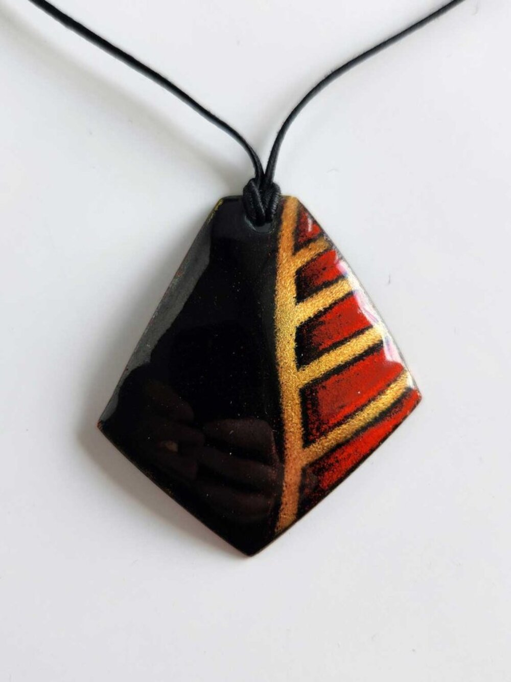 Vintage Murano glass oversized statement necklace on a cord - Picture 7 of 10